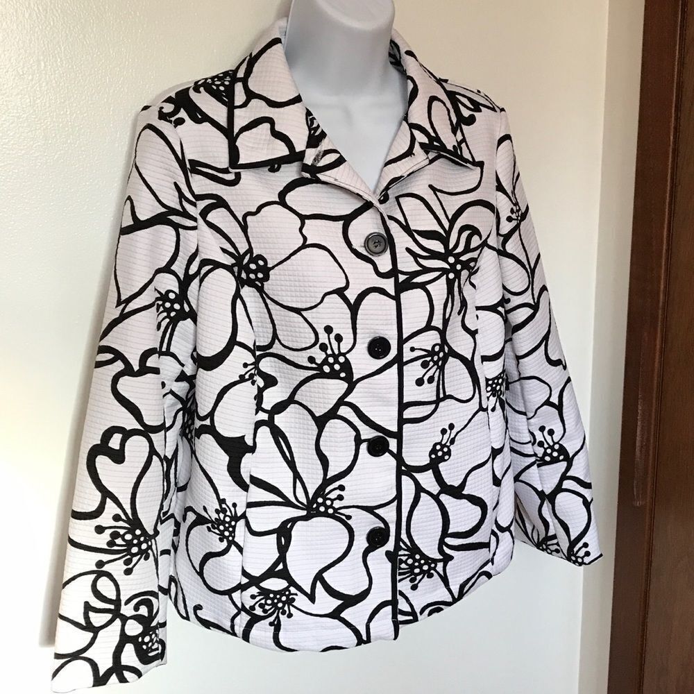 TanJay black and white blazer | jacket 8 Petite